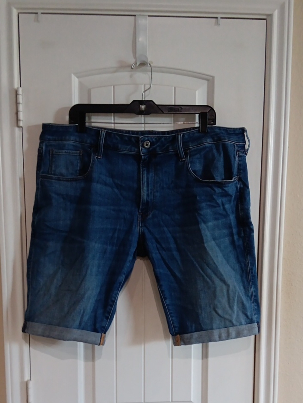 G-Star RAW 3301 Slim Cuffed Denim Jorts Men’s Size 40 Mid Wash